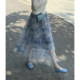 2025 spring and summer new A-line high waist mid-length retro tie-dye mesh pleated cake skirt for women