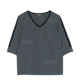 7 -point V -neck Modal cotton mid -sleeve T -shirt seven -point sleeve top female gray half -sleeved chicken heart collar middle -aged mother loose

