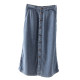 2025 new product soft and comfortable to make it look slim and over-the-knee cover the hips A-line button large mid-length denim skirt women's skirt