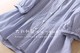 2025 autumn new style round neck spliced ​​pleated small shirt, blue and white striped quarter sleeve cotton, women's loose shirt