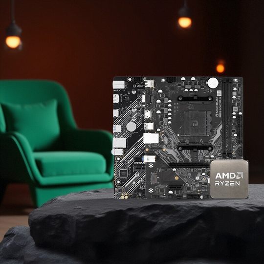 Conjunto de chips sueltos AMD Ryzen R5 5500/5600X/5600GT con conjunto de CPU de placa base B450M/B550M