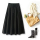 French mature style OL temperament professional mid-skirt high-waisted large umbrella skirt slim elastic waist commuter a-line skirt
