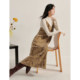 Inman Velvet Dye V-neck Sling 2024 Winter Women's New Style Back Cross-lace A-line Dress