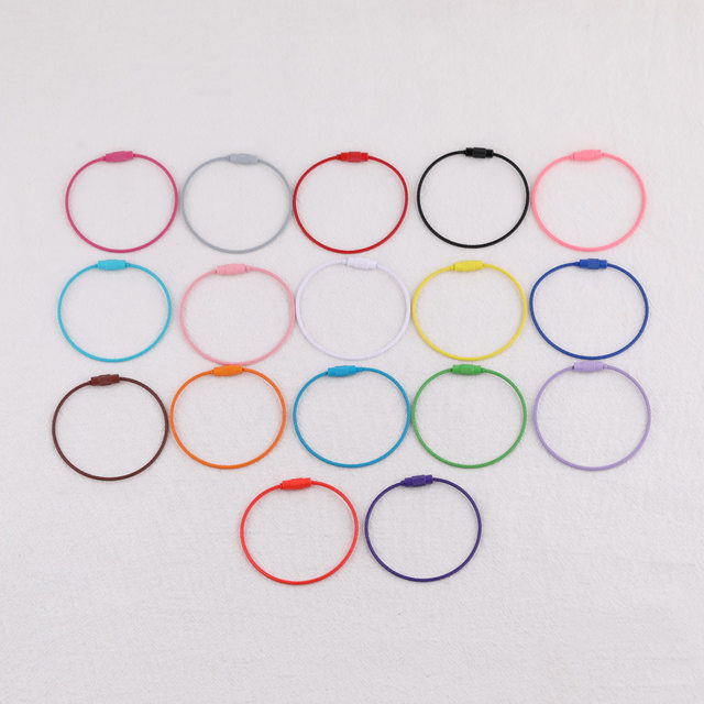 diy jewelry accessories materials color spray painted steel wire rope rotating screw key ring keychain