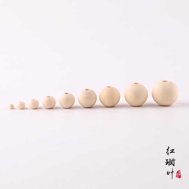 Log color wooden beads, wooden loose beads, Buddhist beads, DIY jewelry accessories, lotus wood round balls, straight hole beads