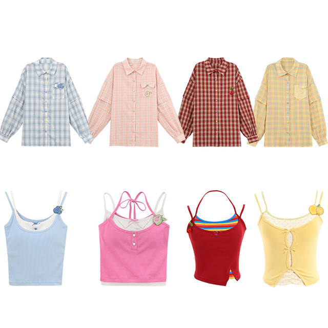 
Senwo Tribe Dopamine Early Autumn Long Sleeve Shirt Design Loose Two-Weared Shirt Women/Suspension Strap With Chest Pad