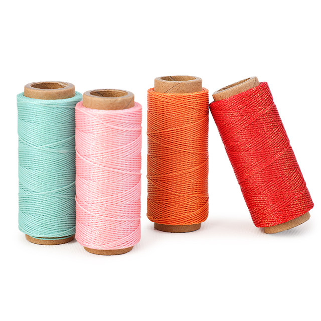 0.5mm high-end gold-sprinkled flat wax thread oblique curly knot South American macrame hand-woven hand rope necklace bag stone