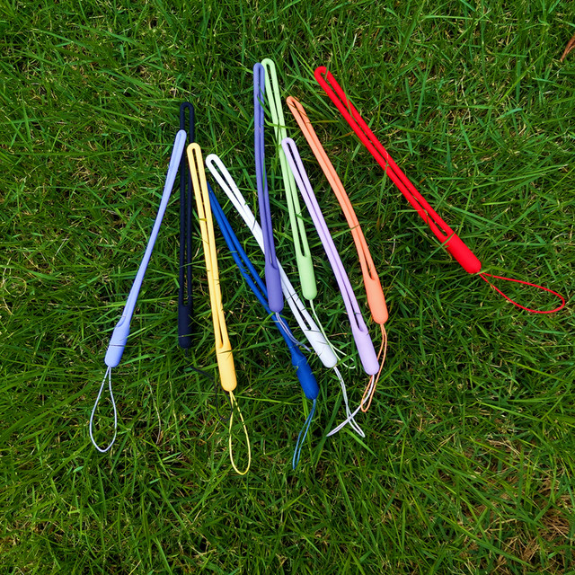 Mobile phone lanyard liquid silicone hand rope colorful elastic soft mobile phone chain U disk water cup rope short style unisex