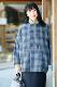 Sousou purchases Japanese Kyoto women's double-breasted wool coat with curved sleeves wide sleeves short style blue brown