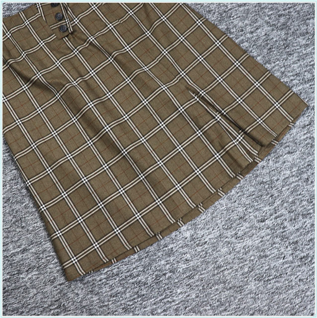 2021 Spring Designer Large S Series Yi Jiaren Discount Women's Button Decoration Checkered Literary Short Skirt