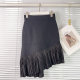 Autumn and winter high waist pleated skirt short skirt skirt hip skirt fish tail one step a pleated asymmetric knitted skirt women