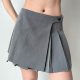 Go Girl Go European and American style niche design asymmetrical pleated skirt for women with low waist A-line short skirt, anti-exposed
