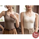 2025 winter suspender vest for women, hair-tightened and thickened mulberry silk heating plus velvet with chest pad integrated thermal underwear