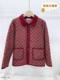 
Middle-aged and elderly mothers wear small fragrant lapel printed coats wool camel hair cotton cardigans thickened warm tops
