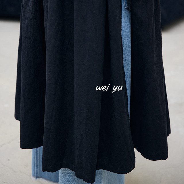 Weiyu large-size women's clothing, tied vest skirt on both sides 2025 summer new solid color layered dress literary and sweet