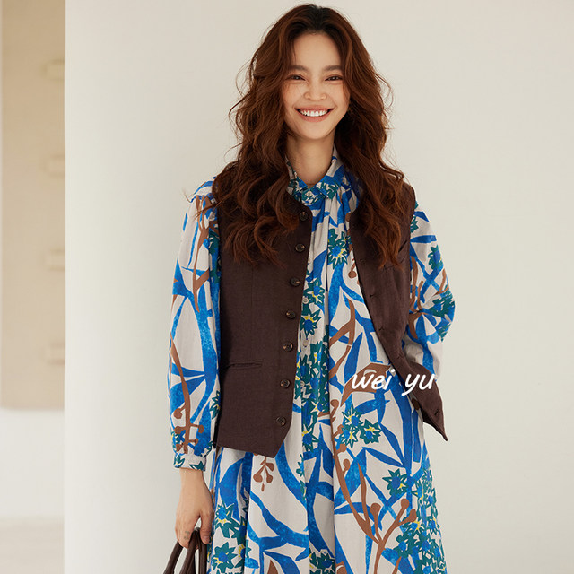 Weiyu Large Size Women's Vest Women's Top Jacket 2025 Spring New Commuter British Style Sleeveless Vest Horse Clip Women
