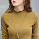 Fungus semi -high -necked cotton long -sleeved sweater, large -size slim in the body, grandma Qiu Yi middle -aged and elderly mother bottoming shirt