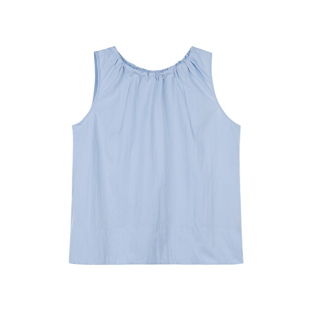 Migu blue wide shoulder strap sleeveless vest wears for women's summer thin loose vacation top base strap inner wear