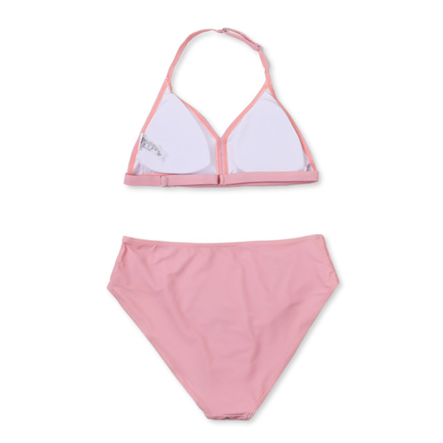 Foreign trade export girls split swimsuits sweet pink student girls triangle bikini big children's shirt swimsuit
