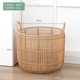 Imitation rattan handmade waterproof round rattan basket handle movable dirty clothes basket storage basket natural style storage basket