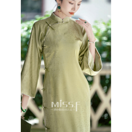 Four Miss Guofa provincial large autumn and winter cheongsam evening dress new Chinese new 2024 new Republic of China retro