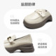 Yier Conleeves Women's 2025 Spring New Black British Style Retro Women's Small Leather Shoes Thick Sole Single Shoes Women