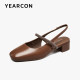 Yierkang Baotou Sandals for Women 2025 Spring and Summer New Women's Shoes French Thick Heels Mary Zhen High Heels Single Shoes Women