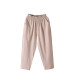 Cotton and linen harem pants for women for summer thin loose large size high waist versatile casual straight white nine-point mother women's pants