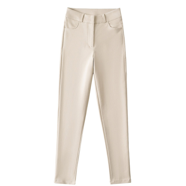 Basic elastic slim trousers, peach hips, high waist, small feet pants, slim tights, legs, nine-point pants