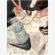 Large -size white bears printed denim jacket Female spring design sense niche loose wild jacket long sleeve top