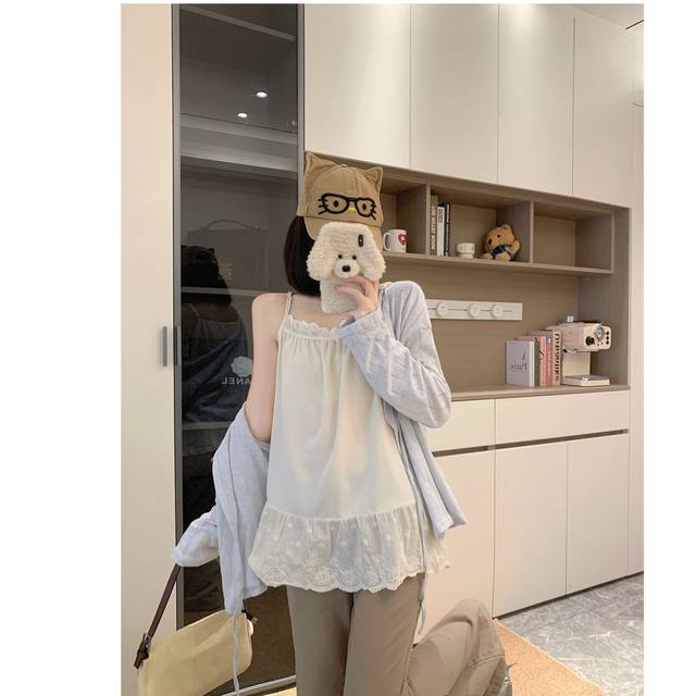 Versatile artifact, lace inner suspender princess style sexy sleeveless lace camisole