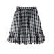FANLE STUDIOS Autumn and winter retro MIU style flower bud mid skirt high waist temperament casual A-line plaid skirt