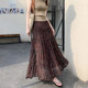 Chiffon cake long skirt women's skirt summer 2025 new temperament elastic high waist cover a line floral skirt