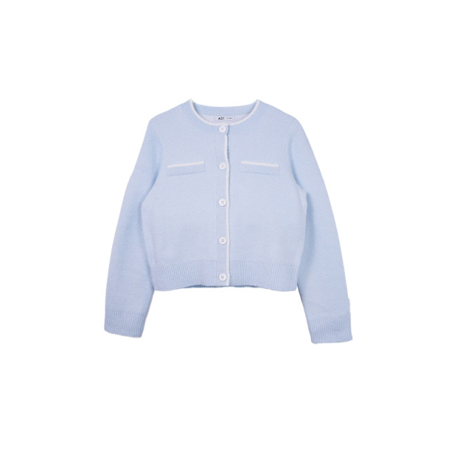 A21 women's knitted cardigan in spring and autumn sweet little fragrance style high-end design versatile long-sleeved jacket outdoor
