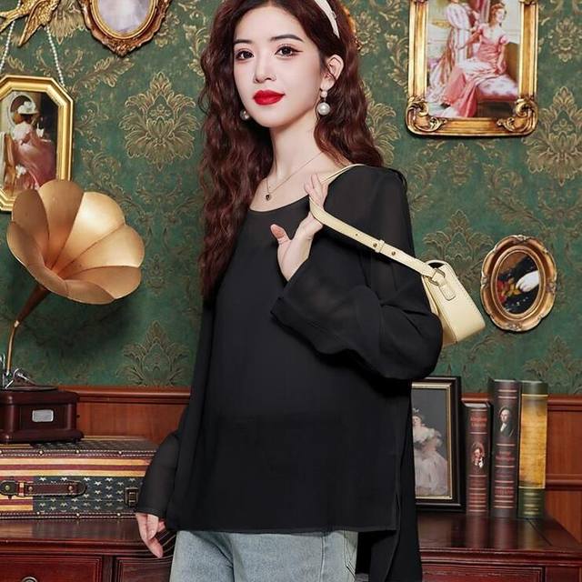 French back bow tie hollow sunscreen shirt for women in summer niche loose slim chiffon blouse top
