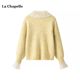 La Chapelle/La Chapelle sweet lace knitted cardigan for women winter new doll collar sweater