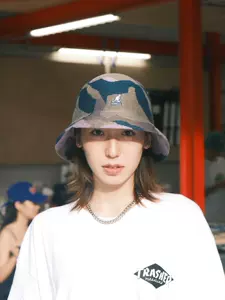 Kangol Joyful Collage Casual袋鼠85周年刺绣限定提花针织渔夫帽-Taobao