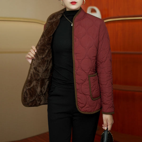 Mother's cotton-padded coat winter new style plus velvet and thickened temperament noble cotton-padded jacket middle-aged and elderly women's large size cotton-padded coat stand collar