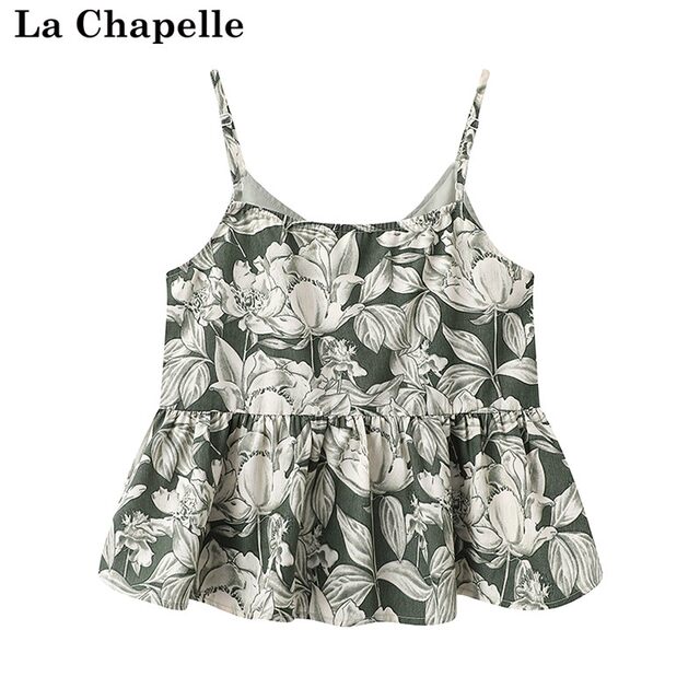La Chapelle/La Chapelle V-neck suspender spring and summer new layered inner top for women
