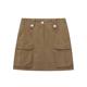 American street style niche retro work clothes double pocket design high waist A-line short skirt SN7274