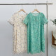 Porcelain pure cotton floral mid-length top double-layer impervious literary retro print loose single-wearing dress