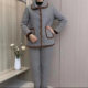 Mom's autumn and winter three-layer cotton plus velvet cotton coat set new winter middle-aged women's cotton jacket and cotton pants two-piece set