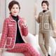 New autumn and winter mother's long-sleeved cotton coat and cotton pants two-piece suit large size loose three-layer thickened cotton coat warm winter clothing