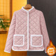 Middle-aged and elderly autumn and winter cotton coats with velvet and thickening for mothers, large-size loose floral cotton-padded jackets with stand-up collars