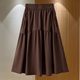 2025 summer new style loose slim skirt pocket skirt large size mid-length high-waisted A-line skirt for women