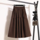Pocket skirt 2025 summer black new skirt for women with high waist slim high-end versatile umbrella skirt mid-length