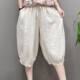 Bloomers for women, small ice silk cotton linen elastic high waist five-point shorts for women, new summer loose harem pants trendy