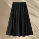 2025 summer new style loose slim skirt pocket skirt large size mid-length high-waisted A-line skirt for women