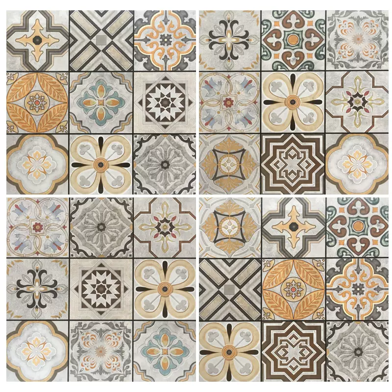 灰色花砖北欧瓷砖工业风厨房卫生间厕所浴室墙砖地砖仿古砖背景