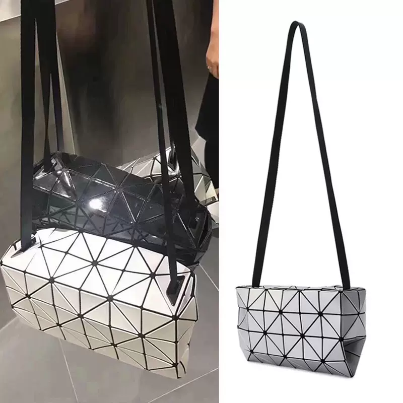 2022新款包包旗舰店官方几何菱格盒子包单肩斜挎包